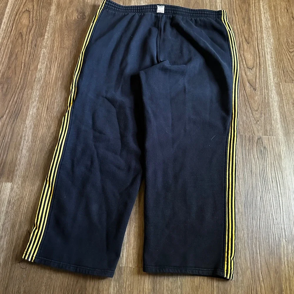 Old Navy Track Pants Mens XL Navy Blue Good Vintage 2004 Striped Wide Leg Fleece